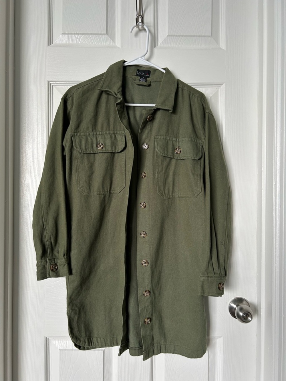 Chesley Olive Green Casual Shirt Jacket